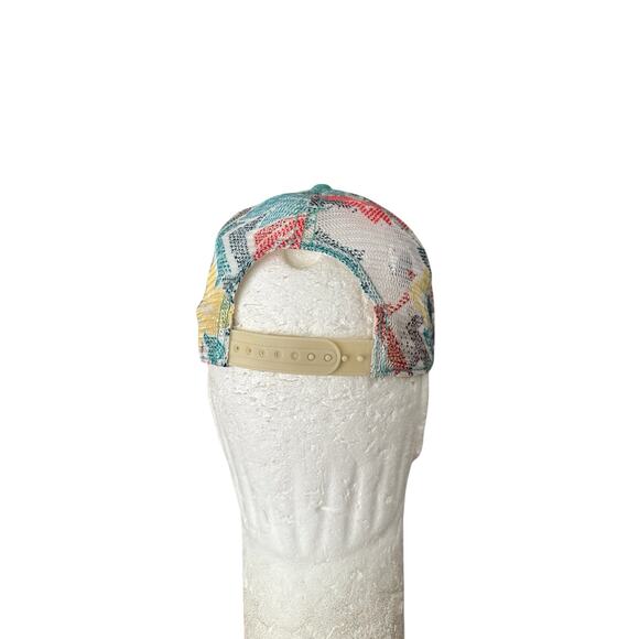 Prana Geometric Teal Trucker Mesh Snapback Hat Cap Womens - Picture 5 of 7